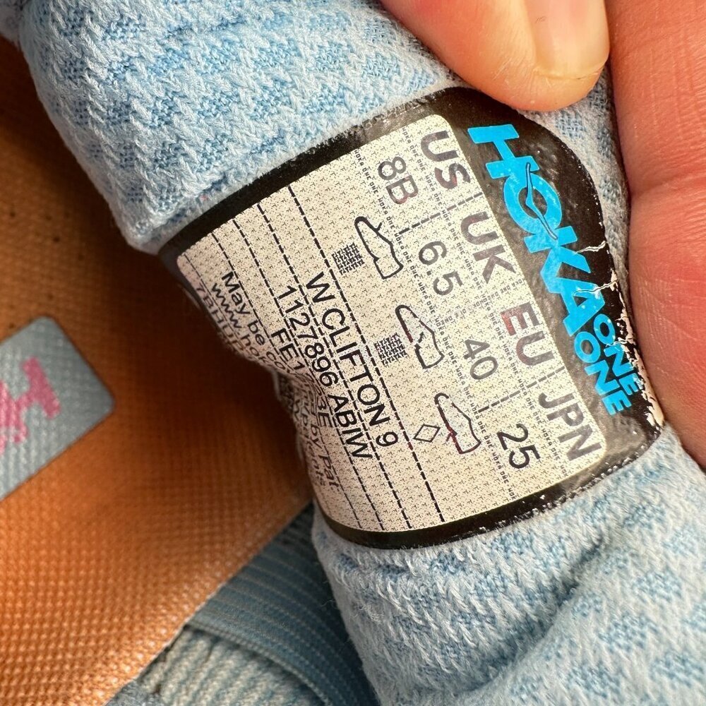 Hoka One One Clifton 9 Women Size 8B 1127896-ABIW Airy Blue Ice Water Shoes - Picture 10 of 11